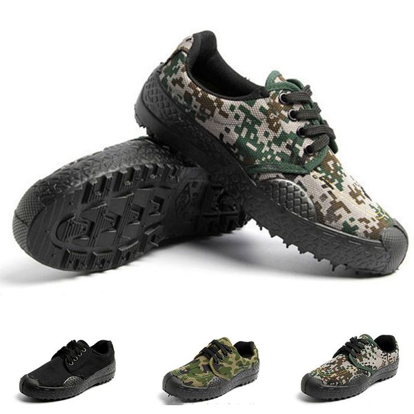 

новые камуфляж низкой холст обувь мужская женская обувь пешие прогулки открытый черный зеленый цвет плоские износостойкие вида спорта кроссо, Black