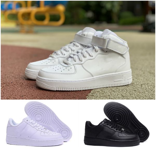 

2021 forces men low skateboard shoes one 1 knit euro air high women all white black red leather trainer sneaker