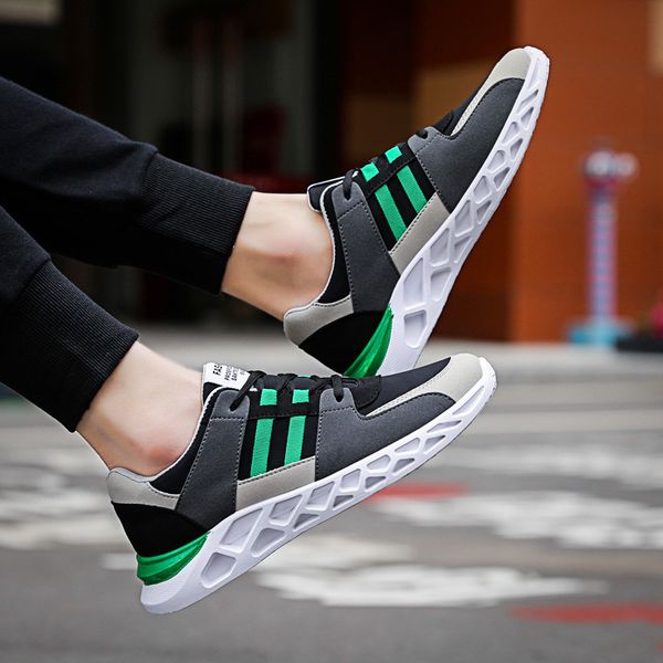 

summer men's casual breathable rubber sports and leisure shoes trend male zapatos of hombre, Black;brown