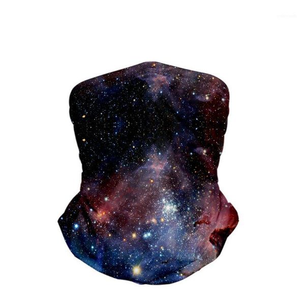 

new 3d printed milky way starry sky headscarf sun protection and wind protection female riding scarf multi-function hat1, Blue;gray