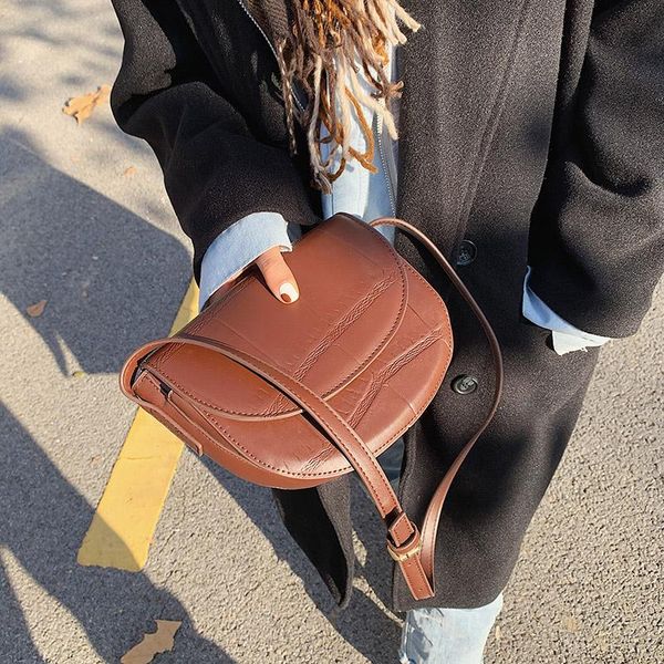 

cross body women's shoulder bag small 2021 pu leather retro all-match mobile phone wallet brown casual ladies crossbody black