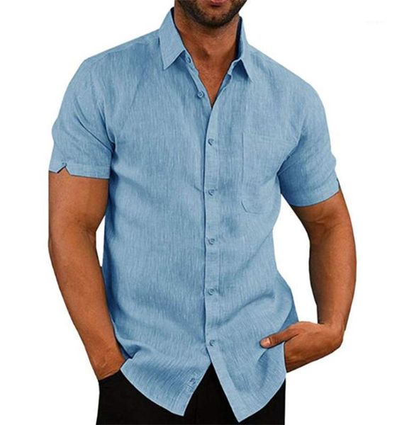 

mens linen short sleeve summer solid shirts casual loose dress soft plus size -3xl1, White;black