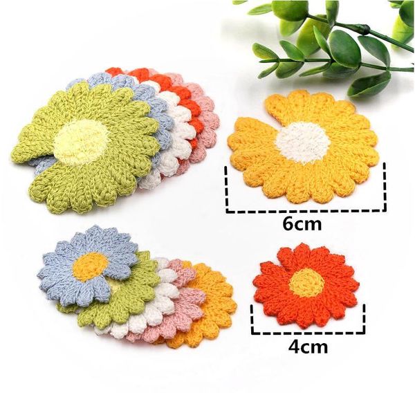 

4-6cm optional 12pcs cotton knitting flower for home hat shoes clothing decoration scrapbooking diy handmade crafts acc bbyvmb