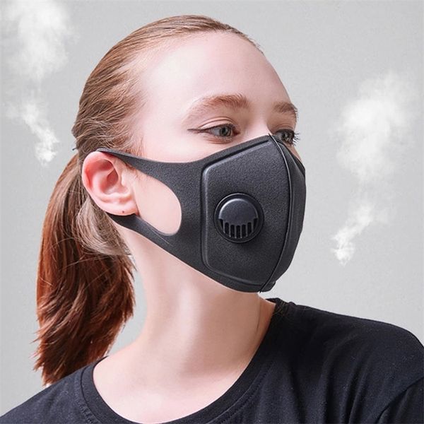 

breathing black anti pm2.5 dust mask with valve filters protective face mouth cotton masks respirator washableoutletp5pb