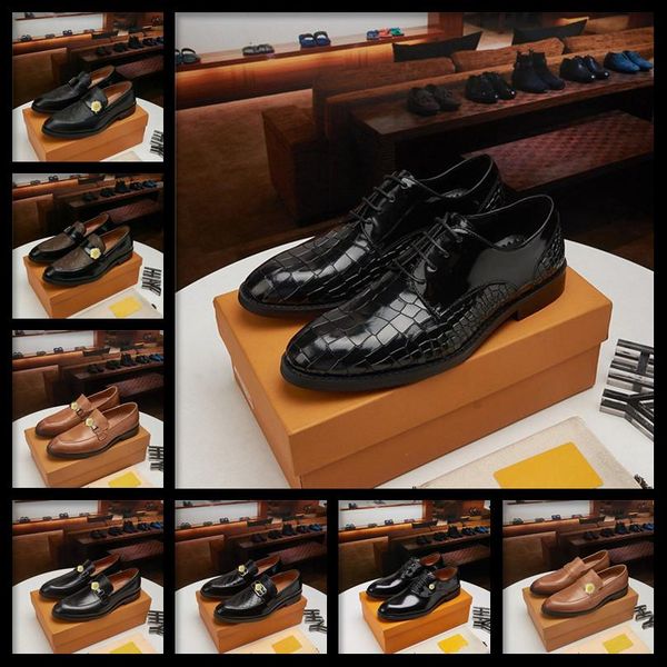 

c5 new brogue shoes men breathable leather party shoe business luxury designer dress shoes pointed toe oxfords wedding shoes 11, Black