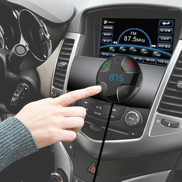 

bluetooth car kit handsfm transmitter a2dp wireless car mp3 player support sd tf music play for phone led display1