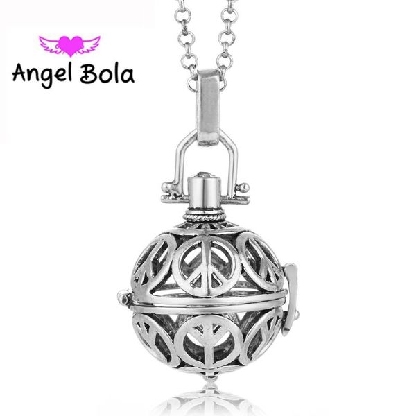 

Angel Bola Necklaces New Style Engelsrufer Essential Oil Cage Interchangeable Harmony Caller Pendants L003 Drop Shipping, Silver