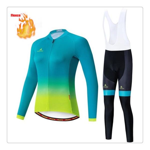 

racing sets cycling ropa ciclismo mujer winter plus velvet long sleeved bicicletas uniforms breathable gel pad maillot polyester jersey, Black;blue