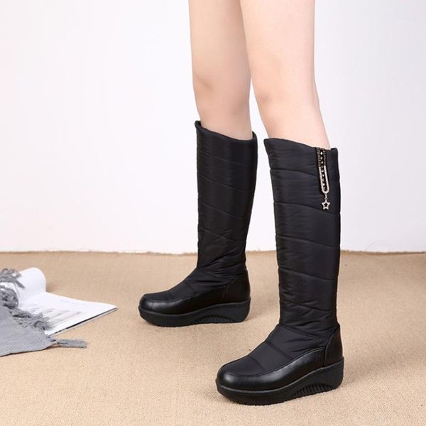 

[gogd]high heels faux suede and leather high boots fashionable for women sizes 36-41 winter collection 20201, Black