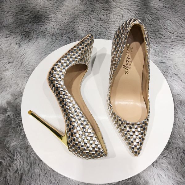 

gratuito o envio de mulheres senhora prata ouro croch couro ponta dos ps finos saltos rasos stiletto salto alto bombas sapatos lfgo, Black