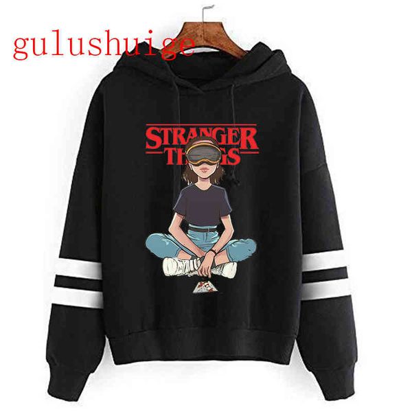 

stranger things season 3 hoodie eleven oversized graphic sweatshirt men/women funny hoodies harajuku clothes hood female/male, Blue;black