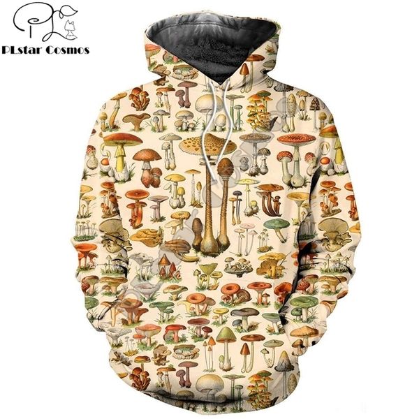 

new vintage fashion mens hoodies 3d all over printed mushrooms hoodies/sweatshirt harajuku streetwear sudadera hombre 201128, Black