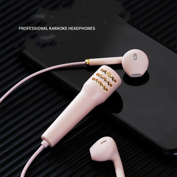 

professional karaoke earphones headset handheld mic portable mini 3.5mm stereo mic audio mini microphone for mobile phone