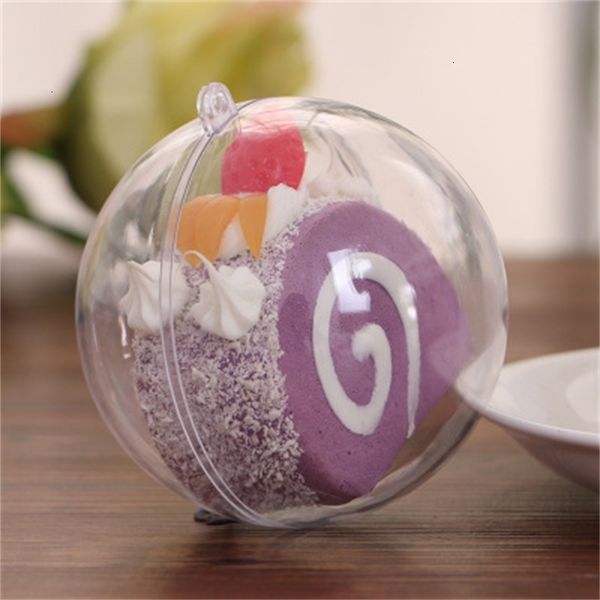 

fks2candy 80mm transparent clear plastic opening box gift fillable ball baubles decor wedding christmas tree decoration part