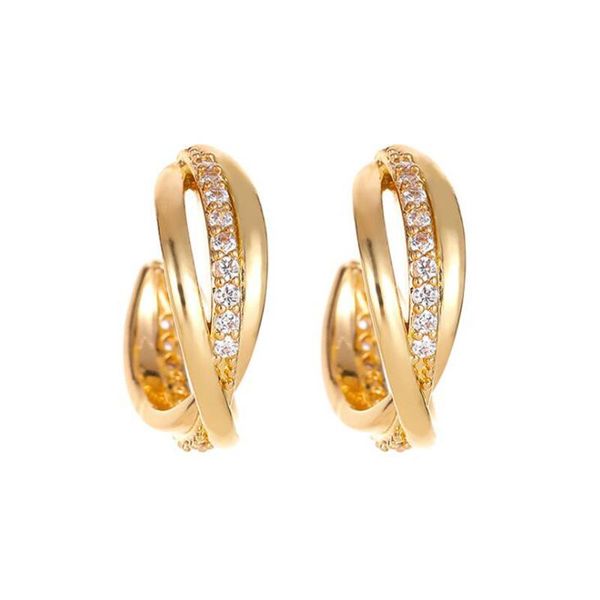 

dangle & chandelier trendy geometric c-shaped zircon twist drop earrings for women female gold silver color hoop circle earings minimalist j