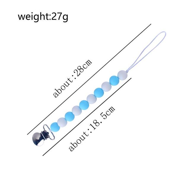 

xcqgh baby pacifier chain multi-color diy 15mm silicone molar beads chain iron clip pacifier chain q wmtlpf
