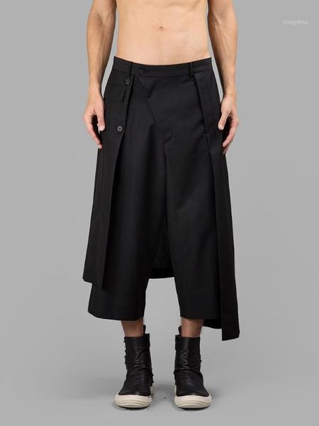 

men's clothing gd hair stylist catwalk style fashion loose wide leg pants costume plus size singer costumes1, Black