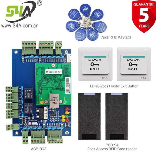 

s4a tcp/ip two door access control board can connect to two way wiegand 26/34 reader and exit button1