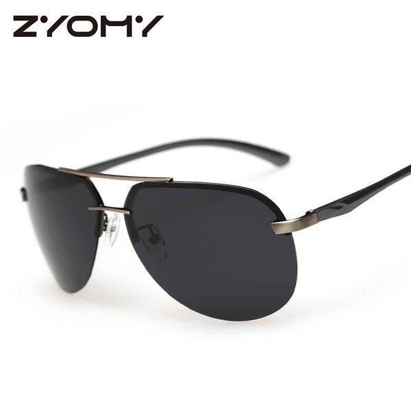 

sunglasses q goggle polarized aluminum magnesium vintage brand designer semi-rimless de sol driving sun glasses uv400, White;black