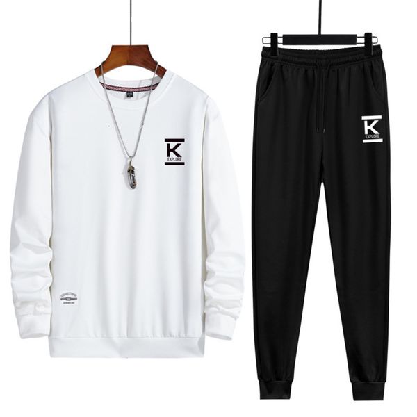 

suit sweater autumn young handsome men's high school students two piece casual sportswear trendy men, Gray