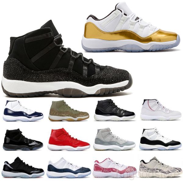 

2021 new jumpman 11 11s low white bred concord basketballs shoes se metallic gold pantone ovo grey snake skin men women trainers er4c