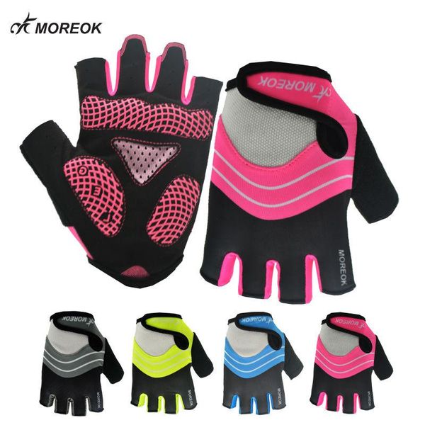 

moreok summer cycling gloves men women sports half finger slip gel pad motocross road mountain bike mtb bicycle gloves bbyopl alice_bag, Black