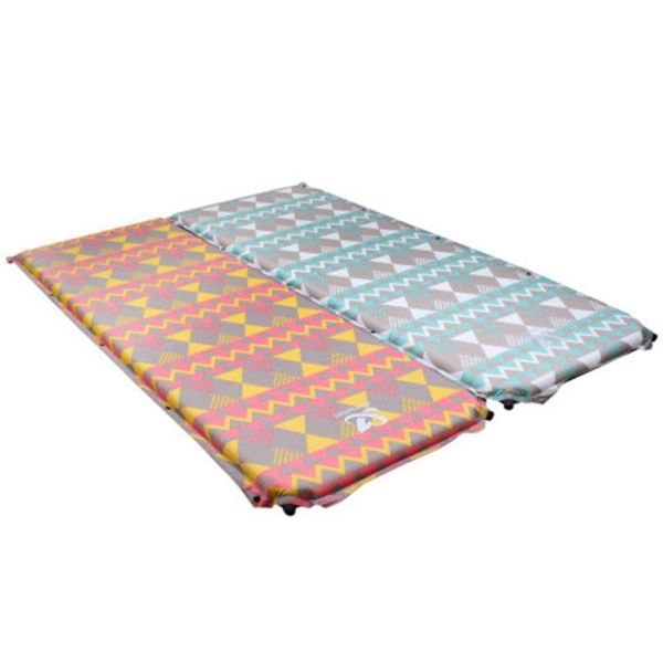 

outdoor pads automatic inflatable cushion tent moisture proof pad, retro folk camp pad portable sleeping