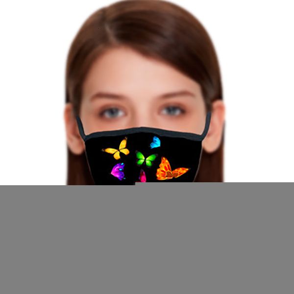 

mask 3d printing designer womenbutterfly with pattern cotton reusable face out door sport riding masks fashio