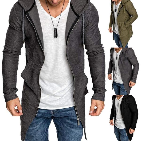 

men's hoodies & sweatshirts men fashion long sleeve pullover zipper sweatshirt male tracksuit hip hop autumn winter coat clothin, Black