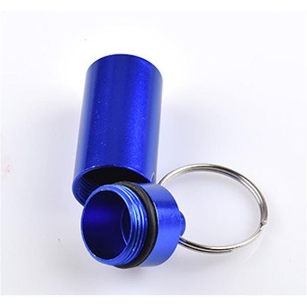 

travel aluminum alloy waterproof pill box case keyring key chain medicine storage organizer bottle holder contai jllhcs sinabag