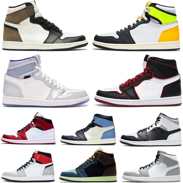 

2021 high og 1s travis scotts mens basketball shoes spiderman unc chicago banned bred toe 3 men sneakers women sports with box