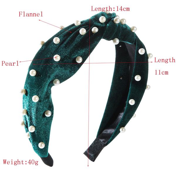 

богемный зеленый черный красный серый бархатный твердый узел для волос для волос этнические жемчужина завязки, Silver