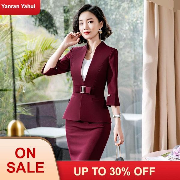 

women's skirt suit 2020 women's formal two-piece half-length skirt + suit, White