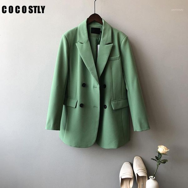 

women's suits & blazers 2021 women blazer coat turn down collar long sleeve vintage casaco feminino suit for elegant outerwear1, White;black