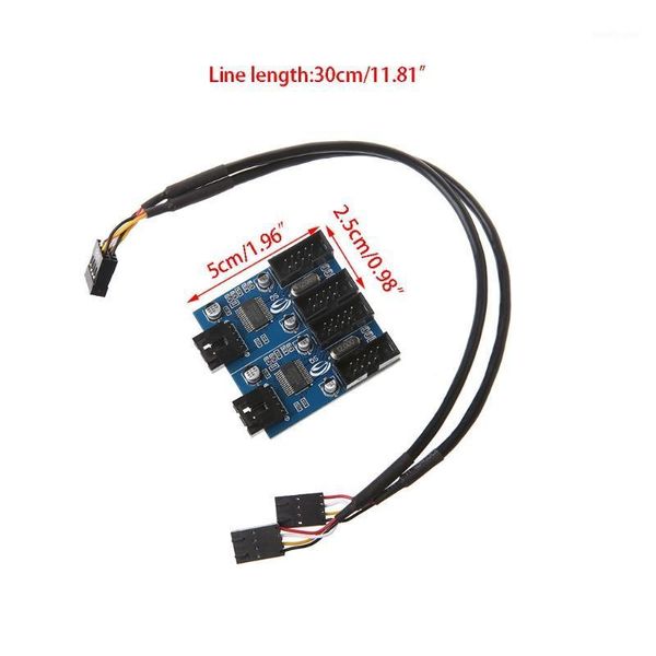 

computer cables & connectors pc case internal 9-pin usb 2.0 male 1 to 4 female splitter pcb chipset extender1