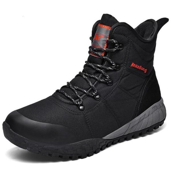 

men's winter plus snow boots with velvet anti-ski casual in the air of cotton male shoes xqqi, Black