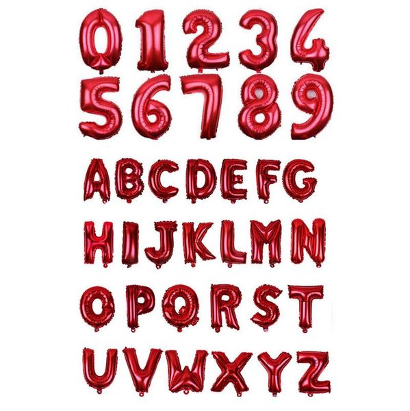 

16 inch rose gold silver red pink number balloon inflatable air ball figure digit foil birthday party wedding decoration ball wmtlsv