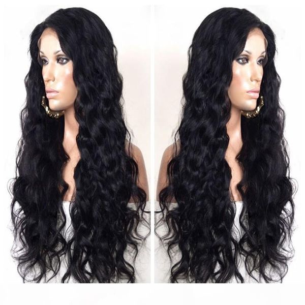 

malaysian human hair silk lace front wig body wave full lace human hair wig with baby hair 6a glueless lace wig, Black;brown