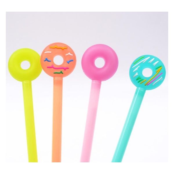 

dhl donuts shaped gel pen candy-colored 4 colors cartoon marker lollipop stationery for office school students off jllnss bdebag
