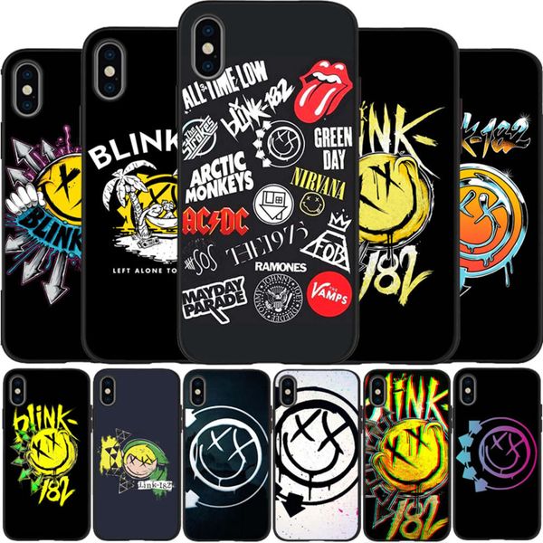 

silicone case, vip 6 6plus 7 8 plus 5 5s se x xr xs max, punk, rock band blink 182