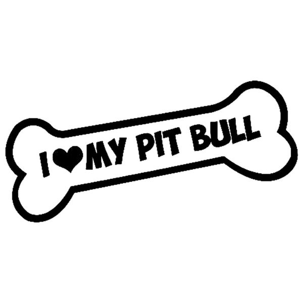 

15.9cm*5.5cm dog bone i love my pit bull vinyl decal bumper sticker pitbull car stickers car styling black sliver c8-0509