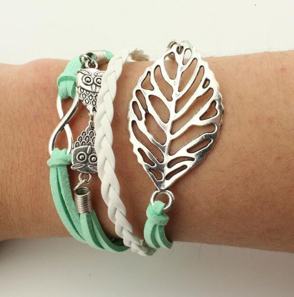 

style woven mix hand infinity multilayer made 30 leather alloy fashion cuff designer charm bracelet vintage lover friend