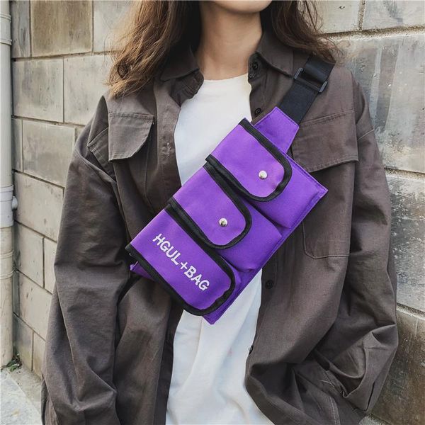 

waist bag hip hop tooling belt bag canvas function chest bags streetwear harajuku fanny pack multi-pocket mobile wallet