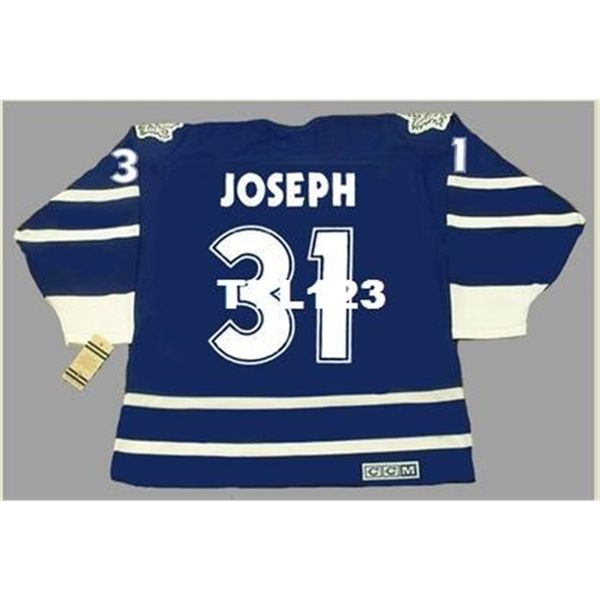 

121s #31 curtis joseph toronto maple leafs 1998 ccm vintage hockey jersey or custom any name or number retro jersey, Black