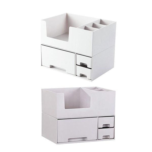 

pp drawer organizer makeup organizer storage box for cosmetic stationery office deskstorage casket jewelry box, Pink;blue