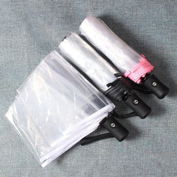

transparent paraguas automatic umbrella rain women men sun rain auto paraguas compact folding windproof style clear umbrella