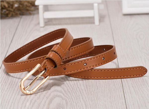 

belts 2021 thin belt ladies skirt alloy u-shaped pin buckle summer decoration wild fashion dress, Black;brown