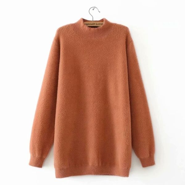 

2xl-4xl plus size thick winter sweaters womanly mesh big casual long outerwear vintage pullovers wnfw, White;black