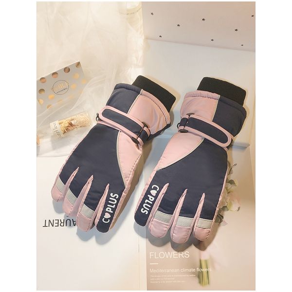 

Ski gloves women rain proof cold wind lovely spring and autumn motorcycle riding Korean version thickened cotton wool warm in winter