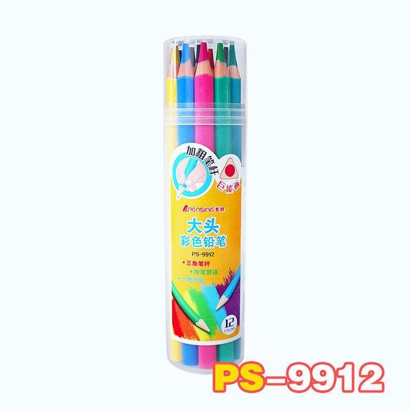 

12 цветов треугольные жирный свинцовый сердечник drawing карандаш цветные карандаши для детей картина граффити цветной карандаш набор для шк